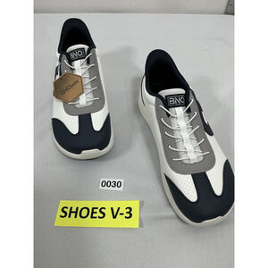 Men’s NWT BNQ Wide Sneakers Bungee Lace Us 11 White Black